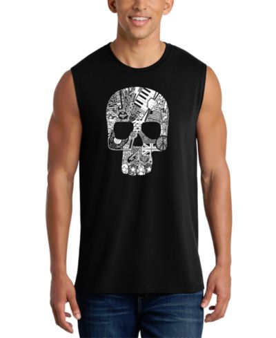LA Pop Art Men's Skull Word Art Graphic Tank Top