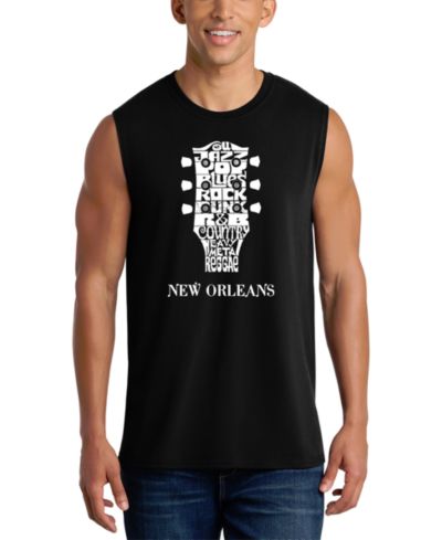 LA Pop Art Men's Guitar Word Art Graphic Tank Top