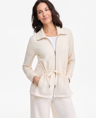 Style & Co Women's LuxLounge French Terry Zip Up Jacket, Macy's Exclusive