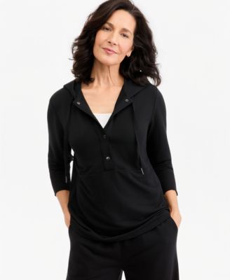 Style & Co Women's LuxLounge French Terry Hooded Sweatshirt, Macy's Exclusive