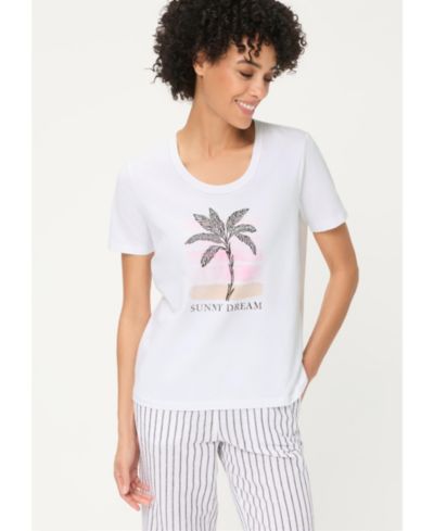 Женская футболка Olsen Embroidered Placement Print