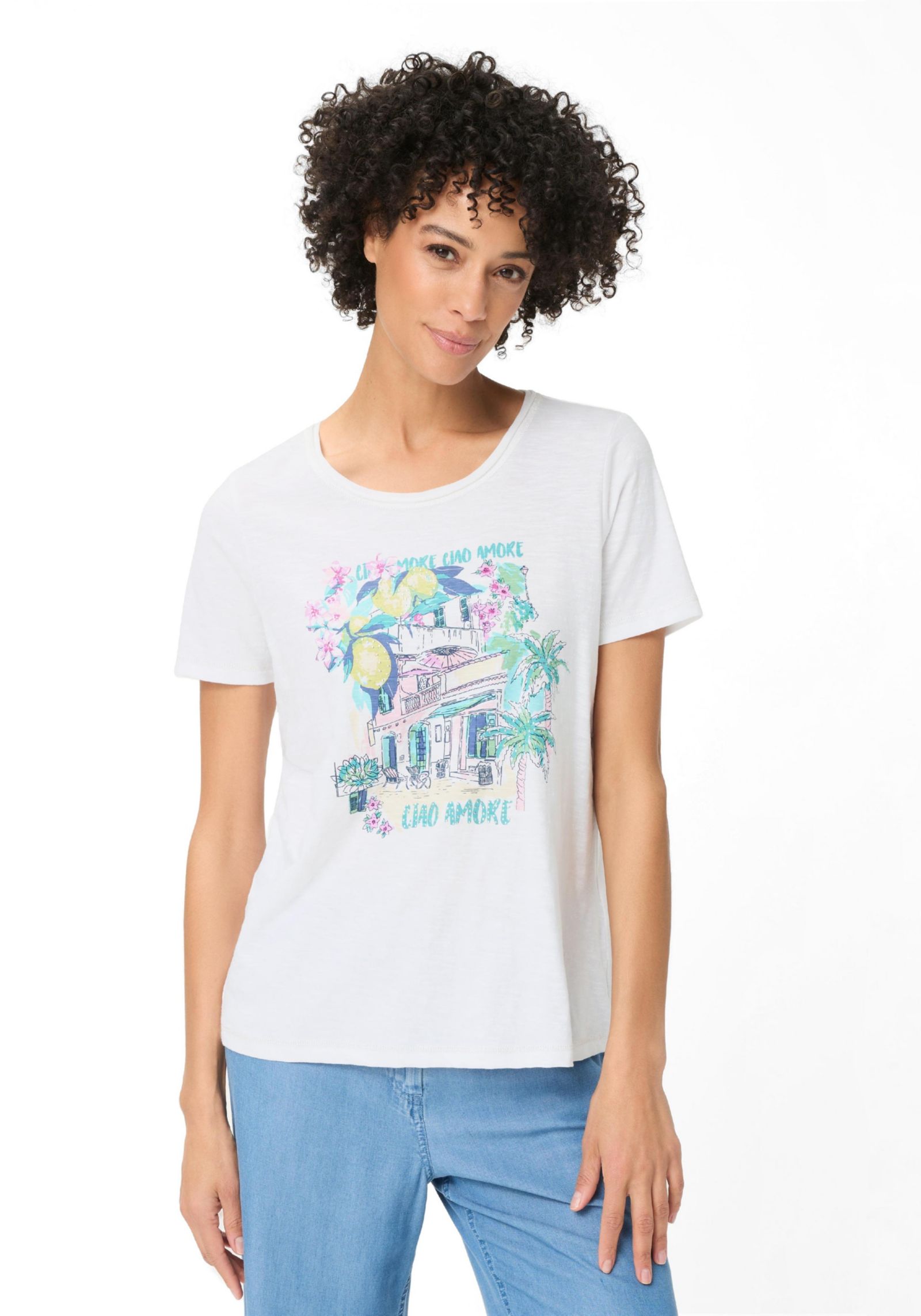 Olsen Women's Ciao Amore Placement Print T-Shirt