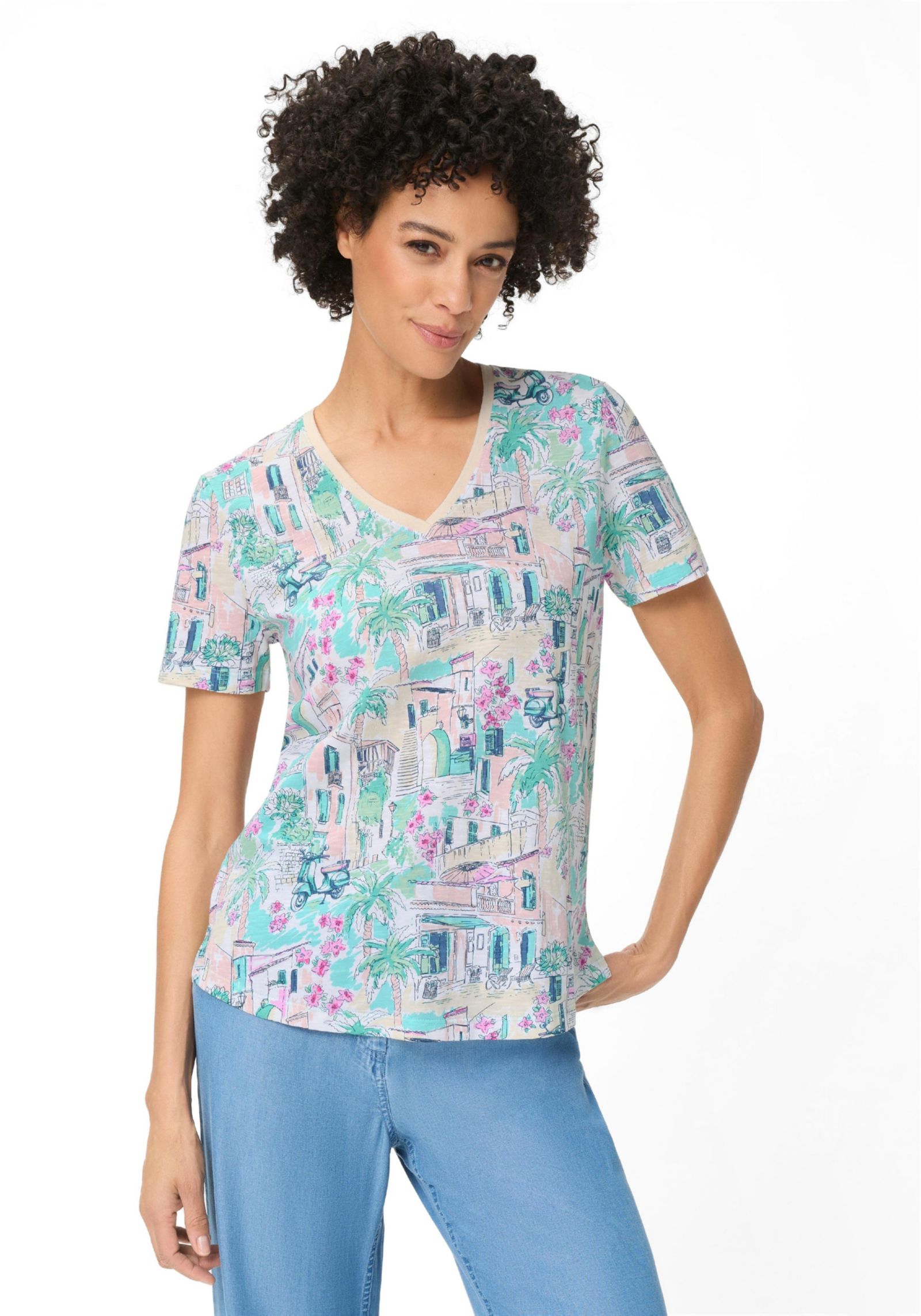 Женский T-shirt Olsen с принтом Italian Villa