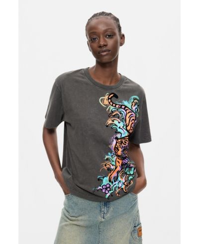 Desigual Women's Tiger T-Shirt 100% Cotton