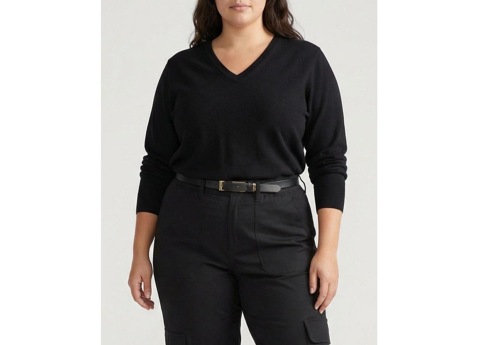 Universal Standard Plus Size Savvy Fine Knit V Sweater