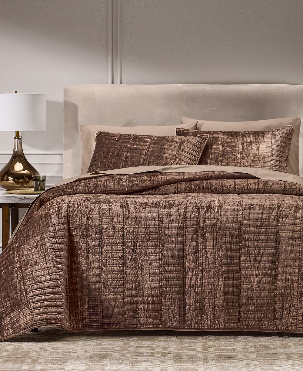 Hotel Collection стеганое покрывало из бархата Bevel, комплект из 3 предметов, размер Full/Queen, эксклюзив Macy's