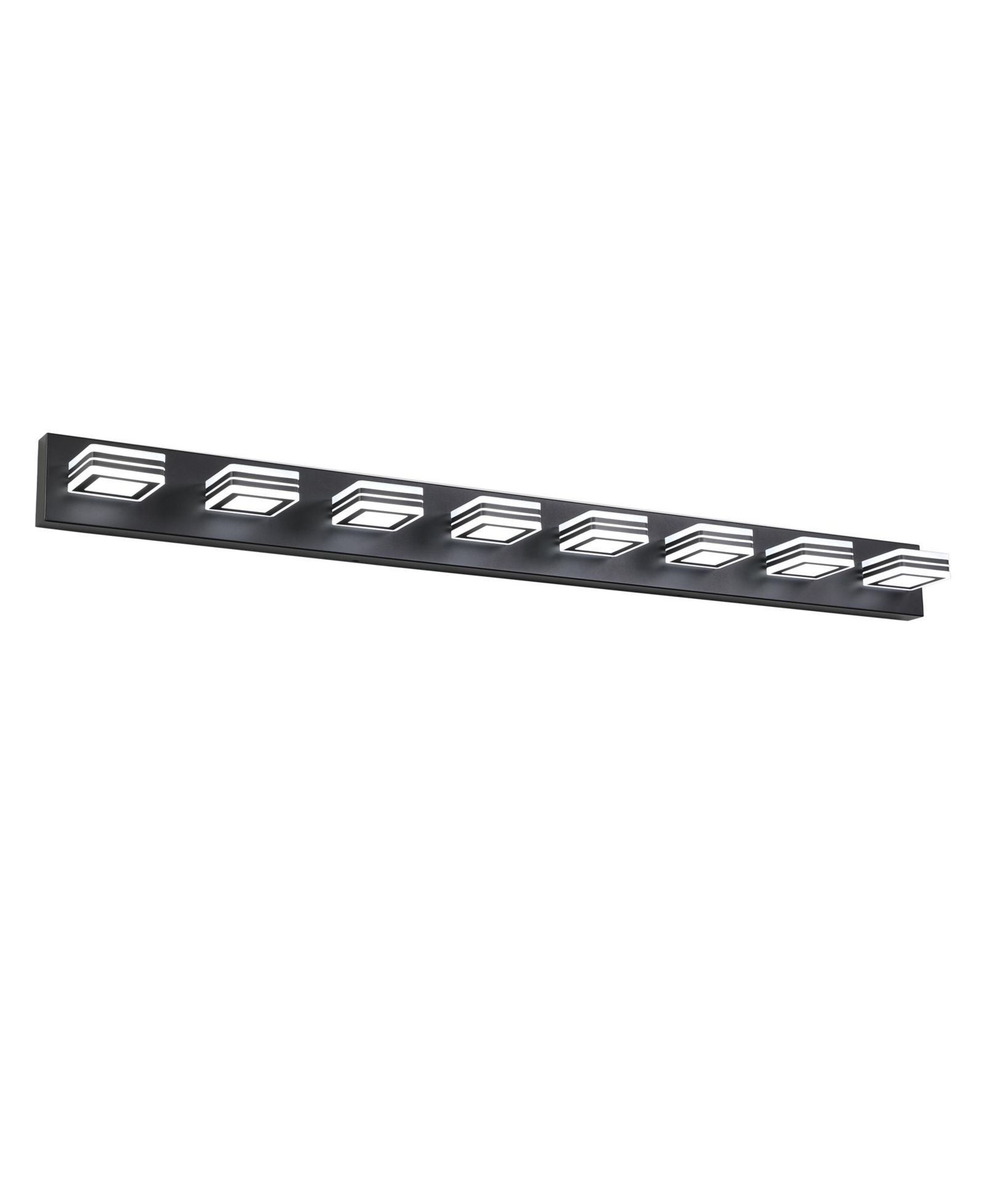 BUSDAYS 52 Inch Modern 8 Light LED Vanity Light Sleek Bathroom Wall Fixture Iron and Acrylic Dimmable for Bathroom Mirror Lighting