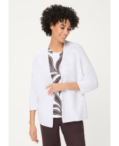 Olsen Women's Rib Knit Open Front Cardigan