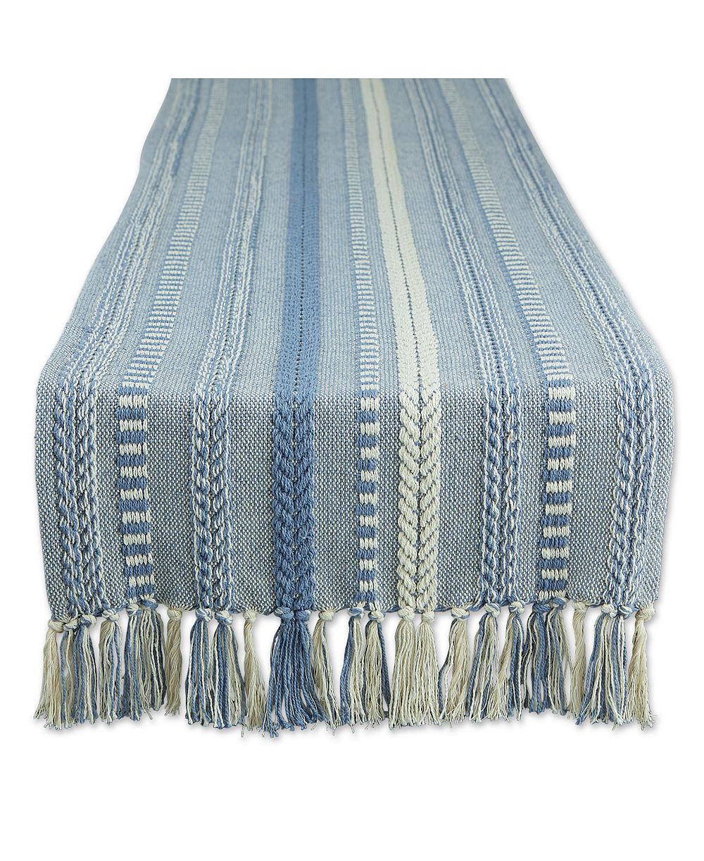 Design Imports Braided Stripe Textured Table Runner, 15" x 108"