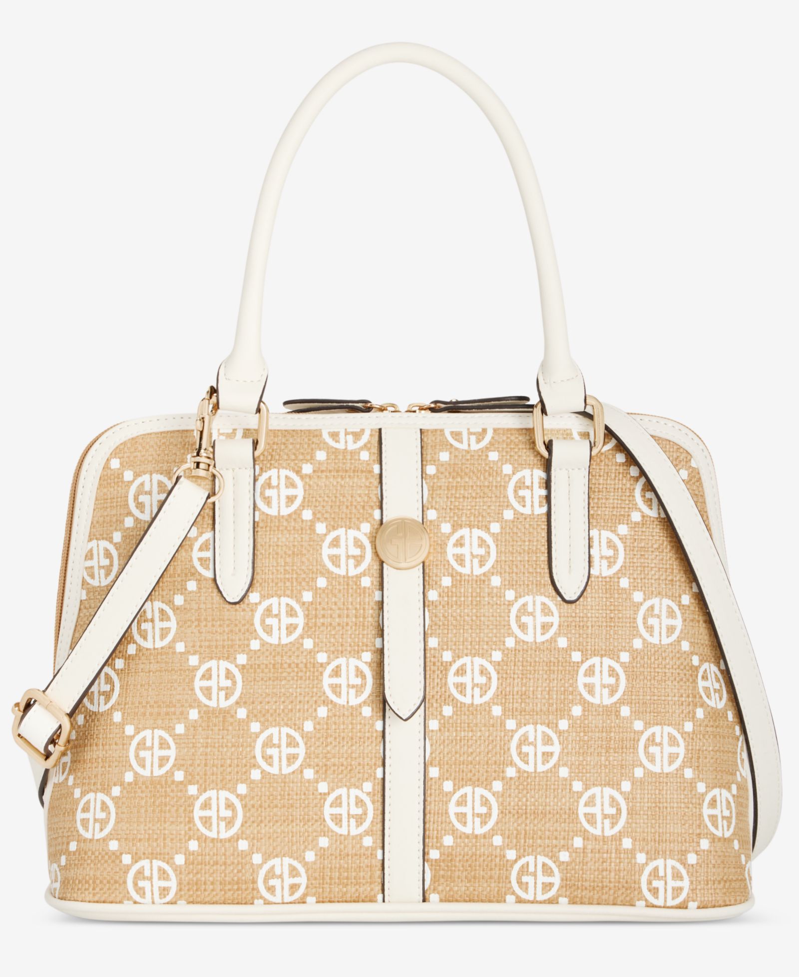 Сумка Giani Bernini Belted Monogram Straw Dome Satchel