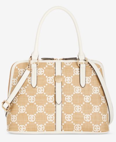 Сумка Giani Bernini Belted Monogram Straw Dome Satchel