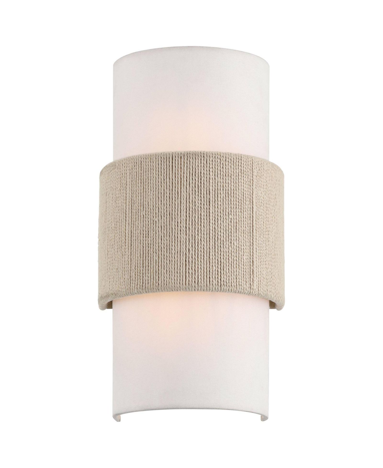 360 Lighting Cabo 14 1/2" Linen and Rope 2-Light Wall Sconce