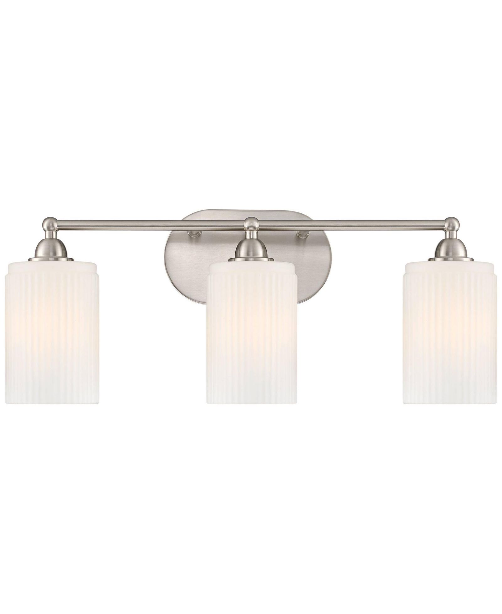 360 Lighting David 22" Wide Brushed Nickel and Fluted Glass 3-Light Bath Light