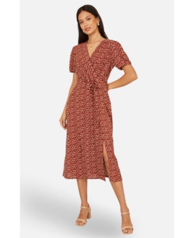 Yumi Women's Spot Wrap Midi Dress