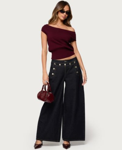 Женские мешковатые джинсы Edikted Frida Buttoned Low Rise Baggy
