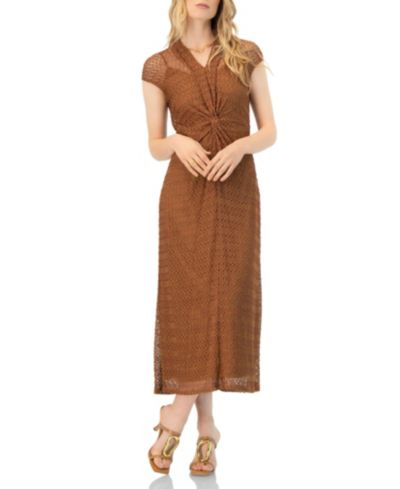 Ivonne Women's Long Knitted Off-Shoulder Dress