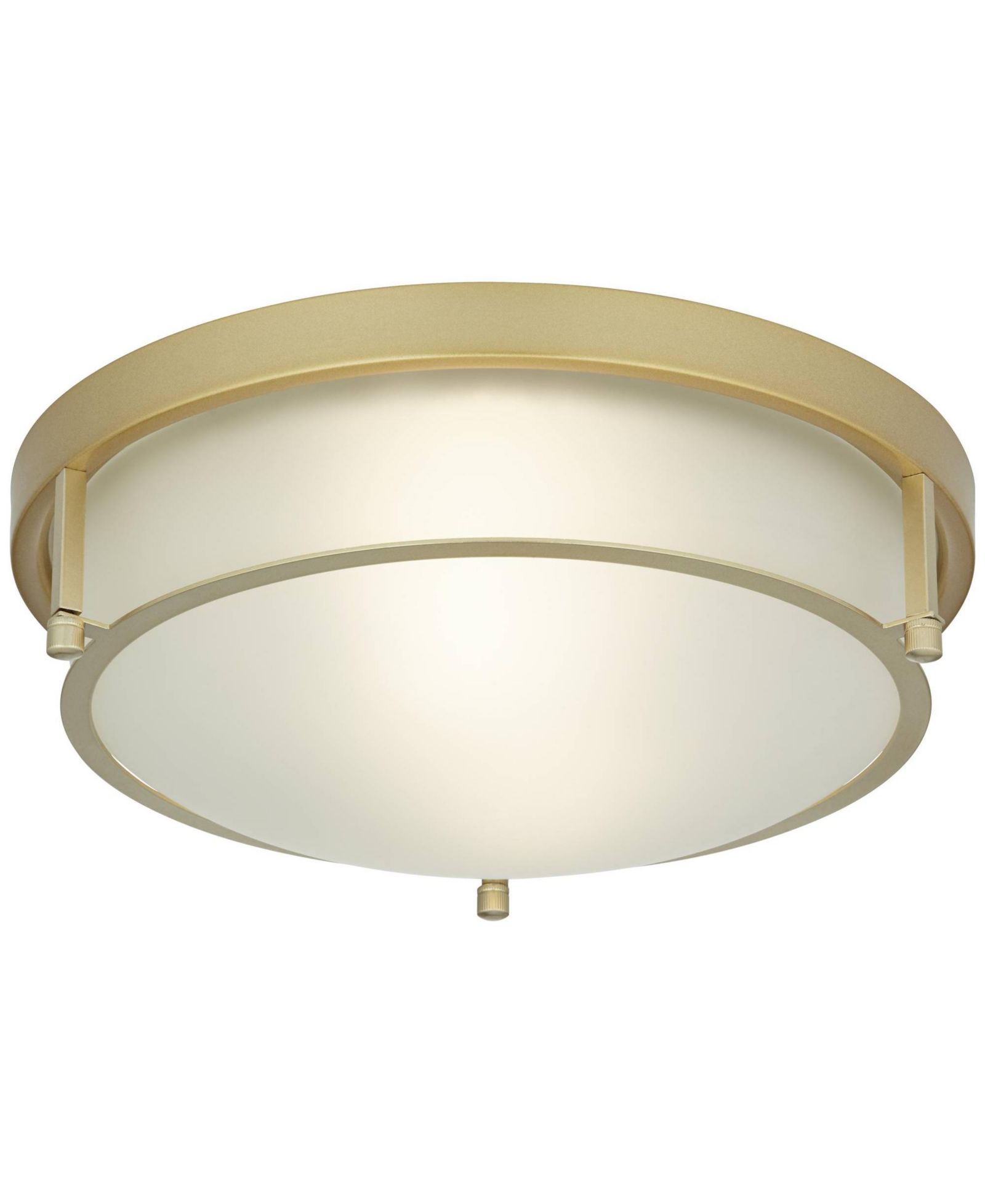 Possini Euro Design Encina 13inch Modern Flush-Mount Ceiling Light Fixture Kitchen Foyer Hallway Drum Frosted Glass