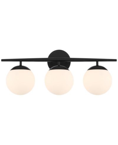 Possini Euro Design Meridian Современный настенный светильник Black Hardwire, 24" 3-Light Fixture, Opal Glass Globe Shade