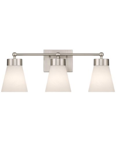 Regency Hill Hemingway Ванный светильник 3-light Brushed Nickel и Cloud Glass