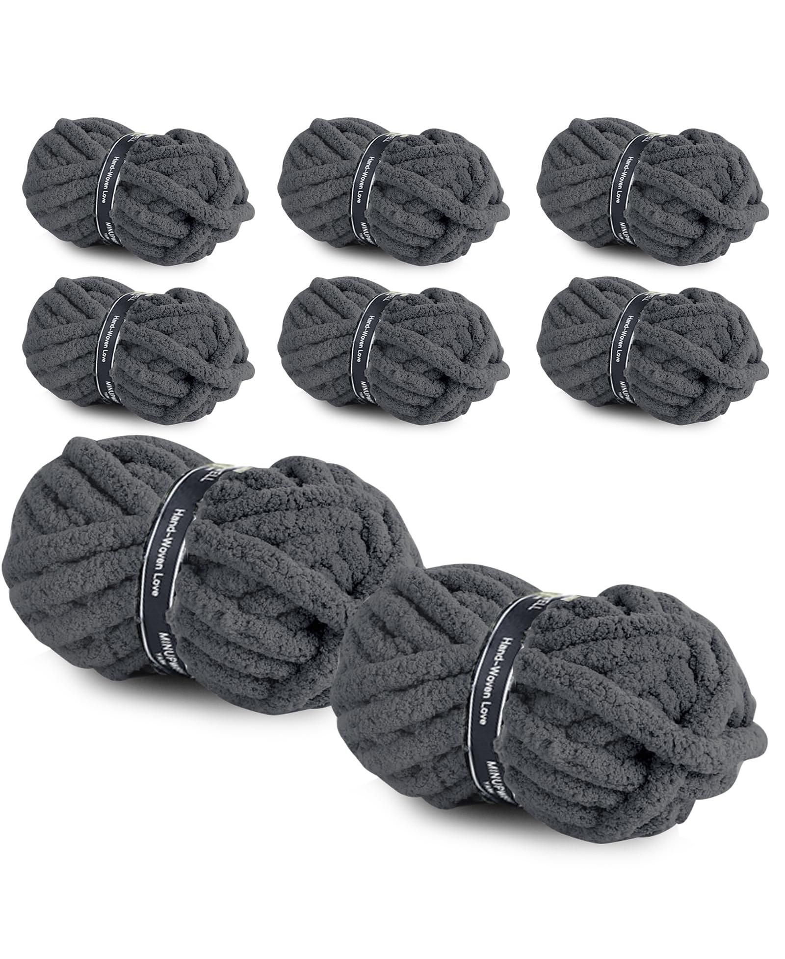 Пряжа GNUADZ 64 Ounce Chunky Chenille для вязания пледа, 8 Pack