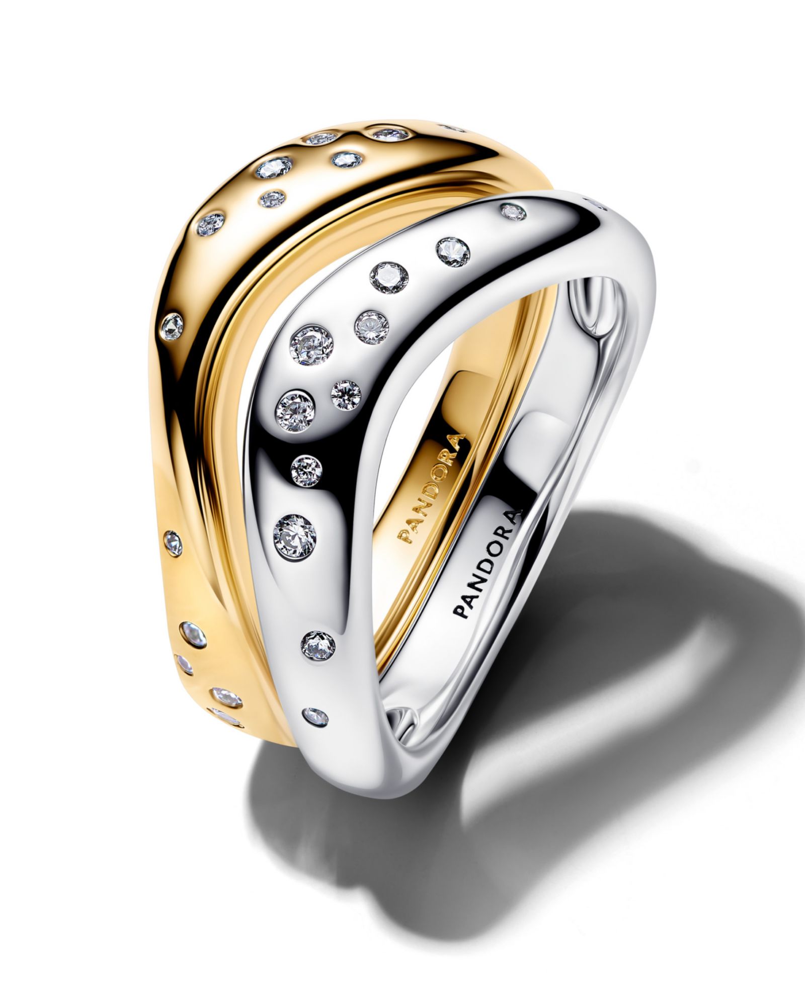 Кольца Pandora Two-Tone Stacking Rings