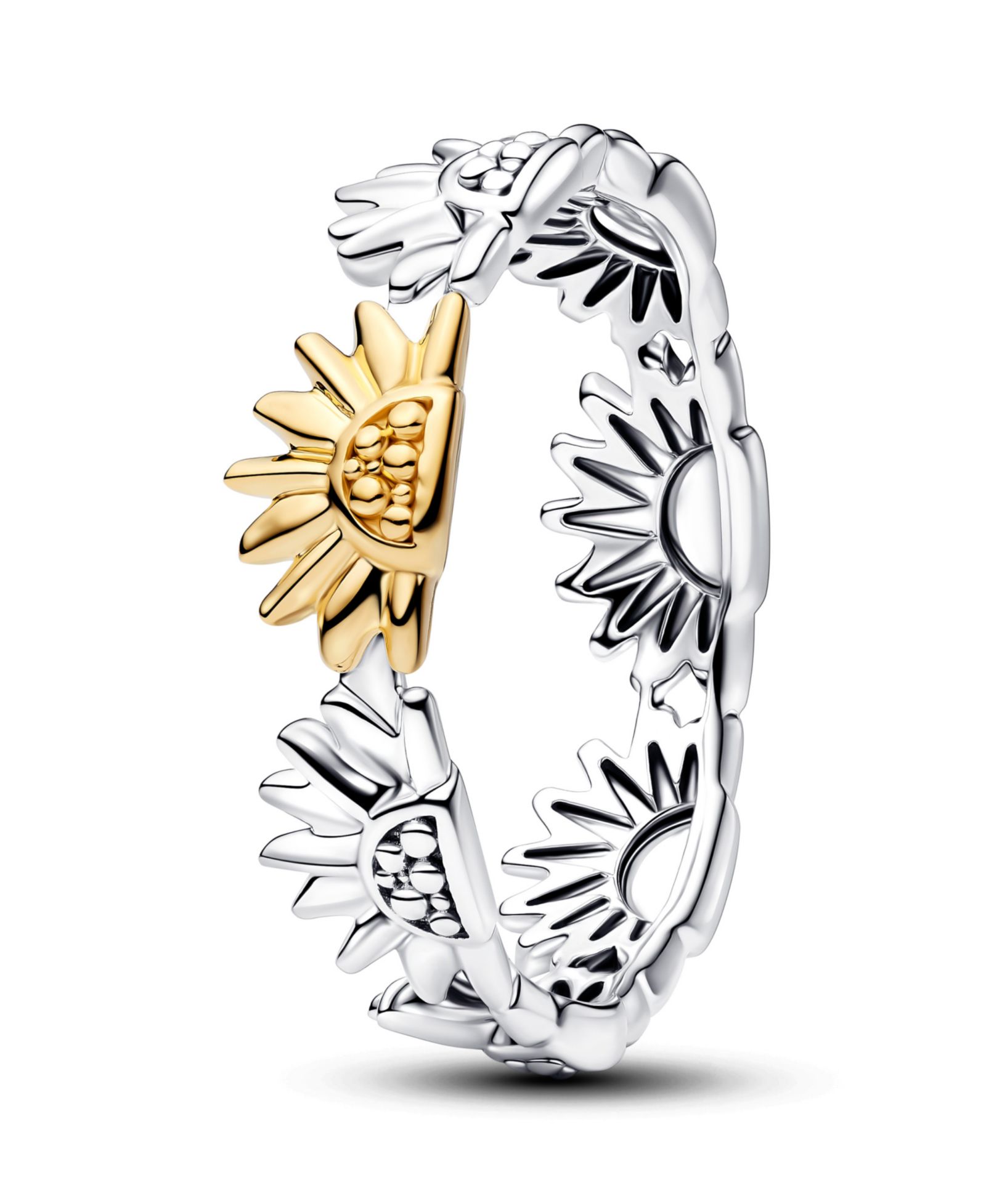 Pandora Sunflower Two-Tone Band Ring