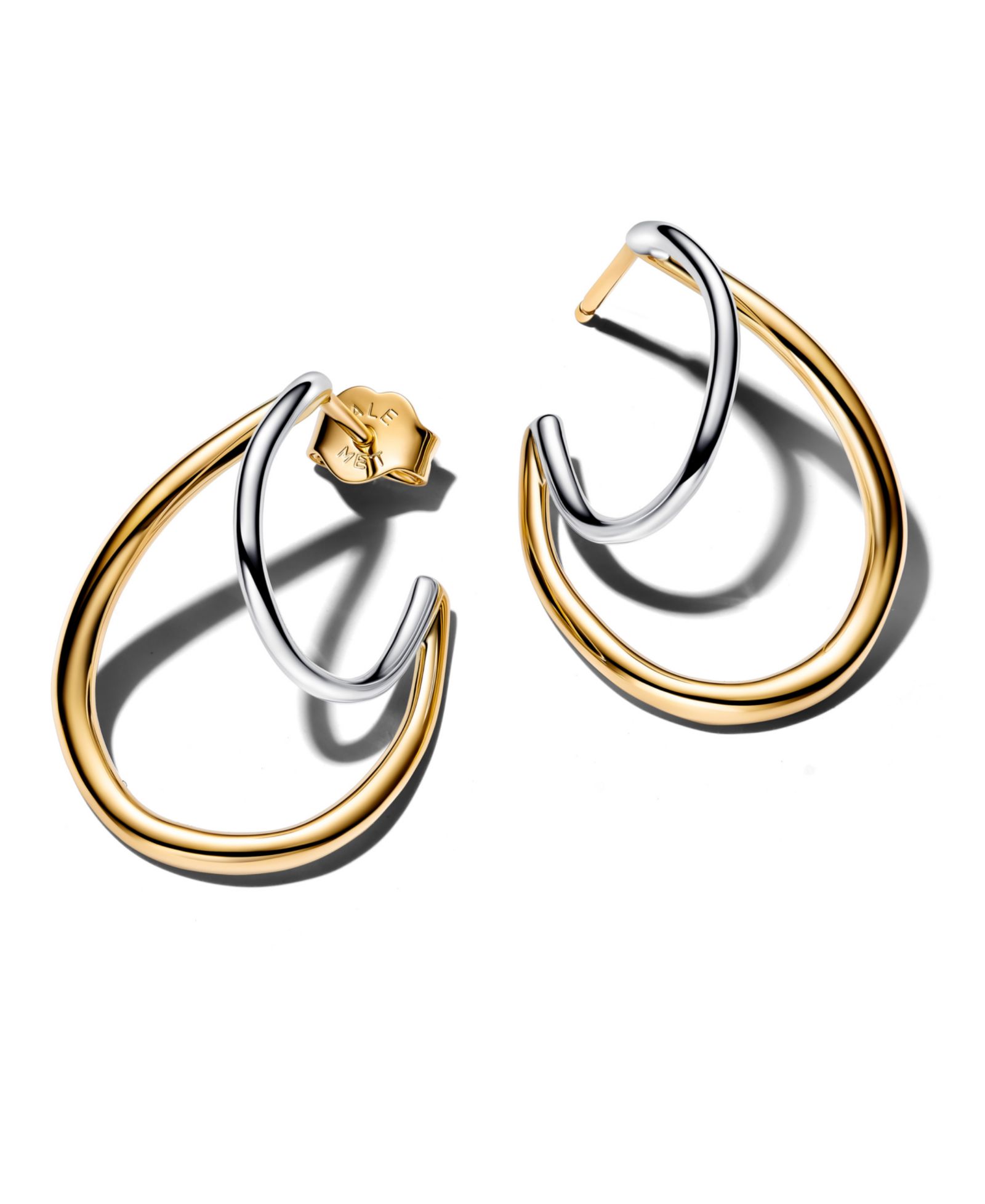 Серьги Pandora Two-Tone Double Hoop