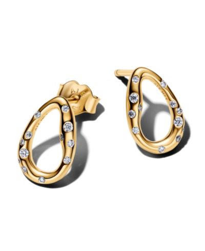 Pandora Stone-Set Oval Stud Earrings