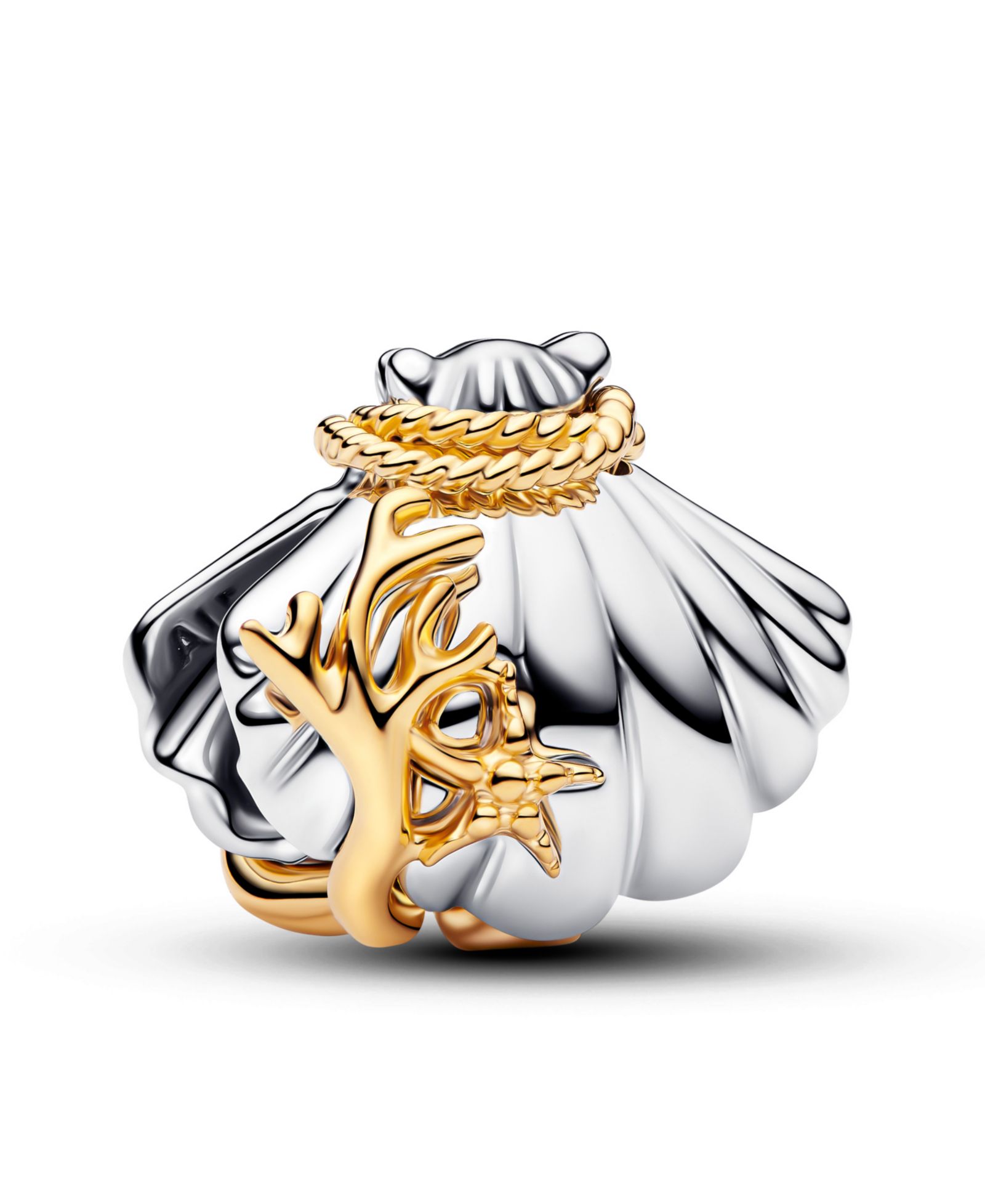 Подвеска Pandora Disney Princesses Ariel Shell, выращенный в лаборатории бриллиант, двухцветная