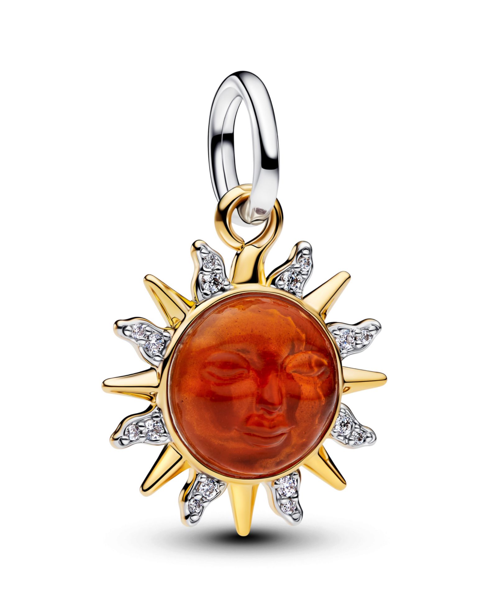 Pandora Подвеска Dangle Charm Swirling Sun Two-Tone