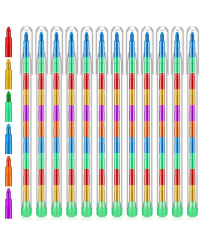 Набор цветных карандашей GNUADZ Stackable Crayons Rainbow 60 шт