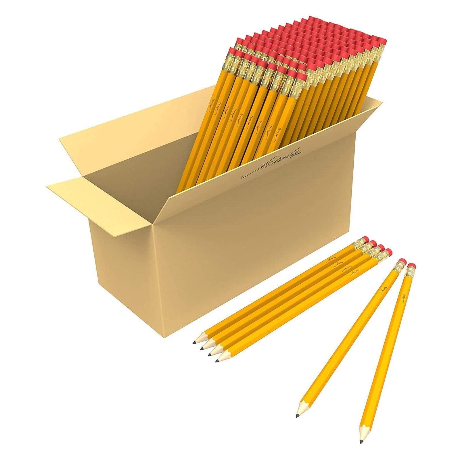 GNUADZ Pre-sharpened 2 HB Wood Pencils with Erasers 650 Pack
