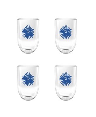 Abode Homewares Midsummer Acrylic Floral Stemless Wine Glasses, Set of 4