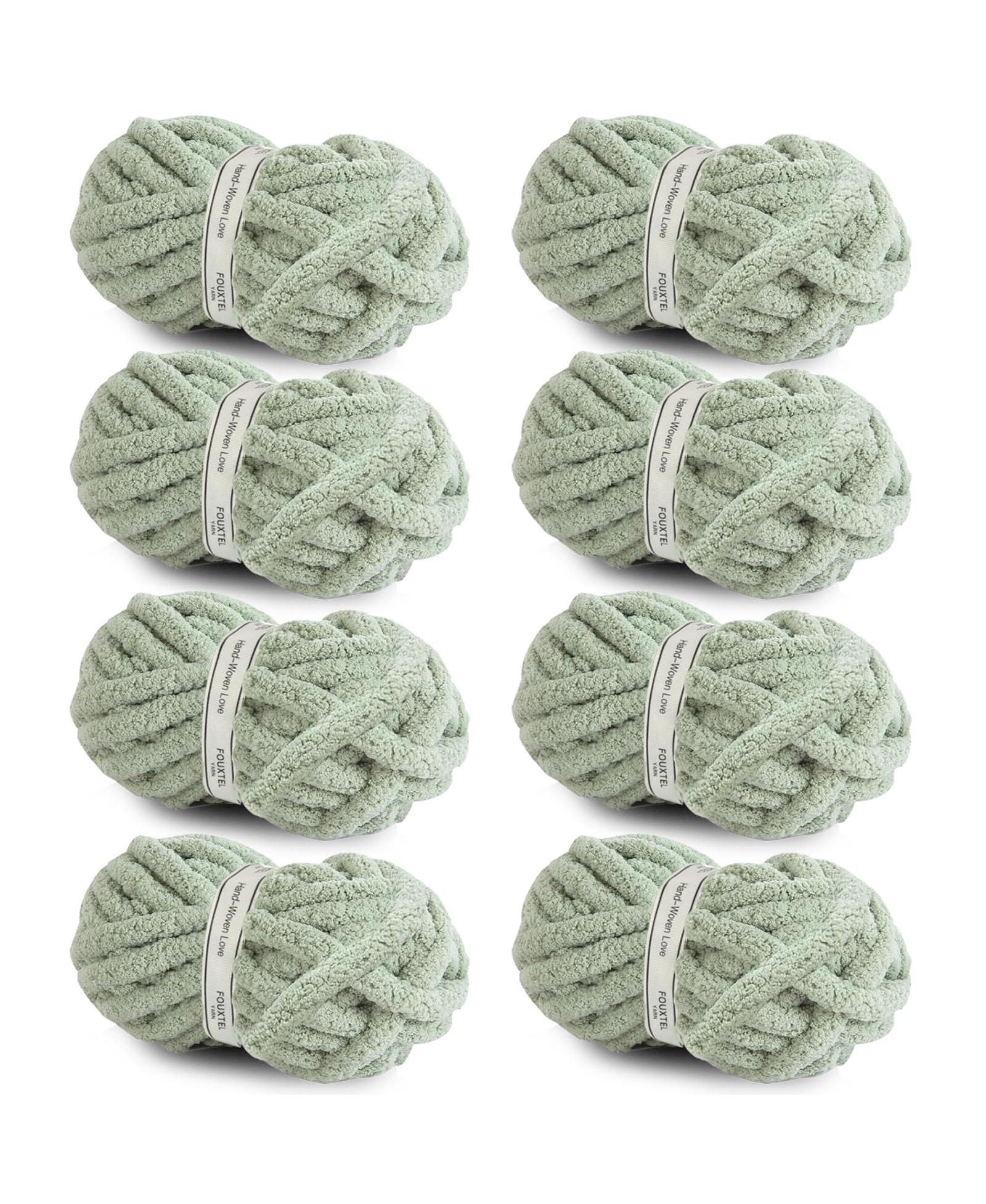 GNUADZ Chunky Chenille Yarn Crocheting Knitting Blanket 8 Pack