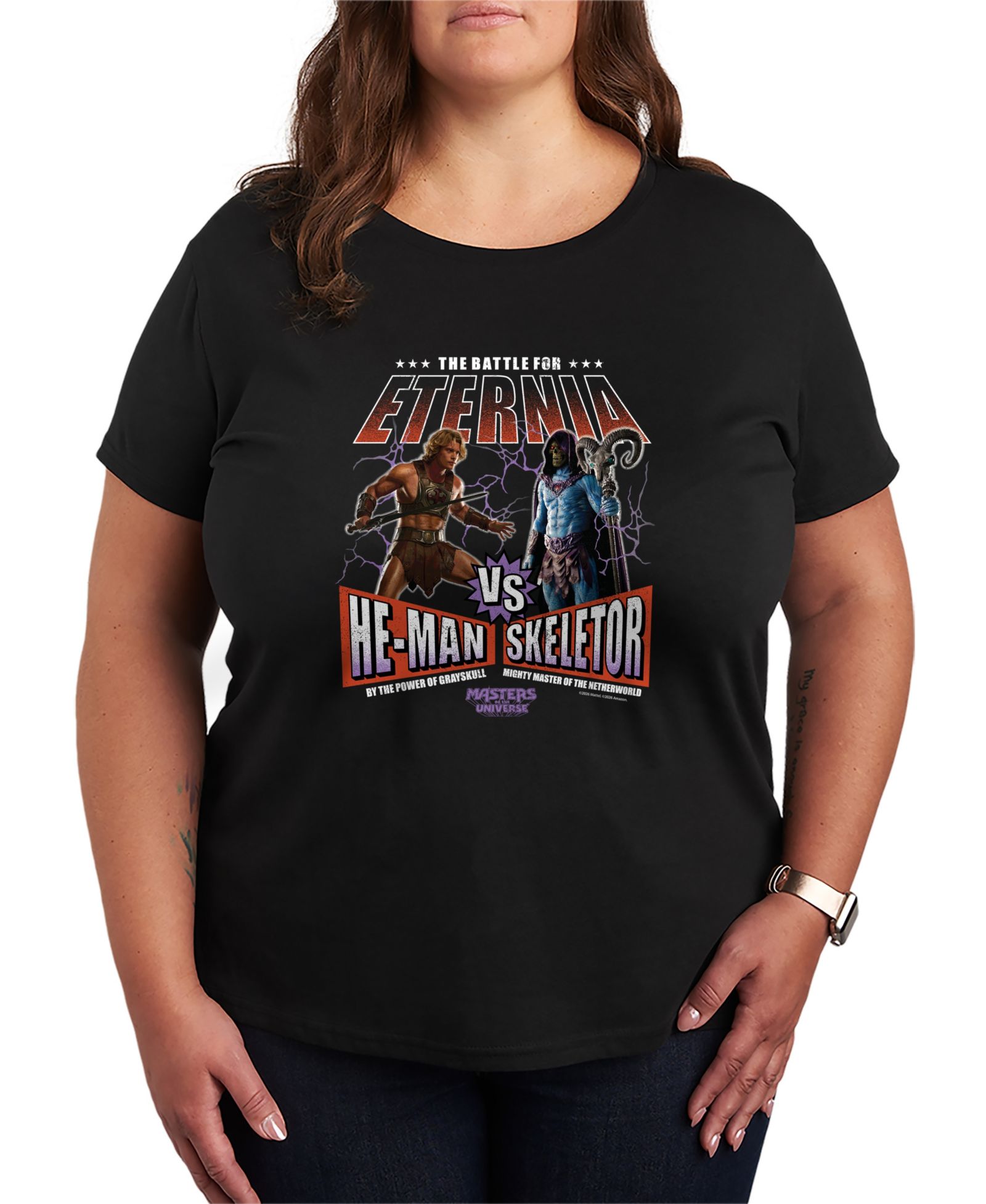 Hybrid Apparel Plus Size Masters of the Universe He Man Vs Skeletor футболка с графическим принтаном