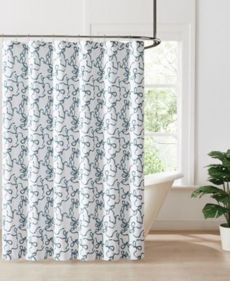 Занавеска для душа Truly Soft с принтом в виде бантов, 72" x 72"