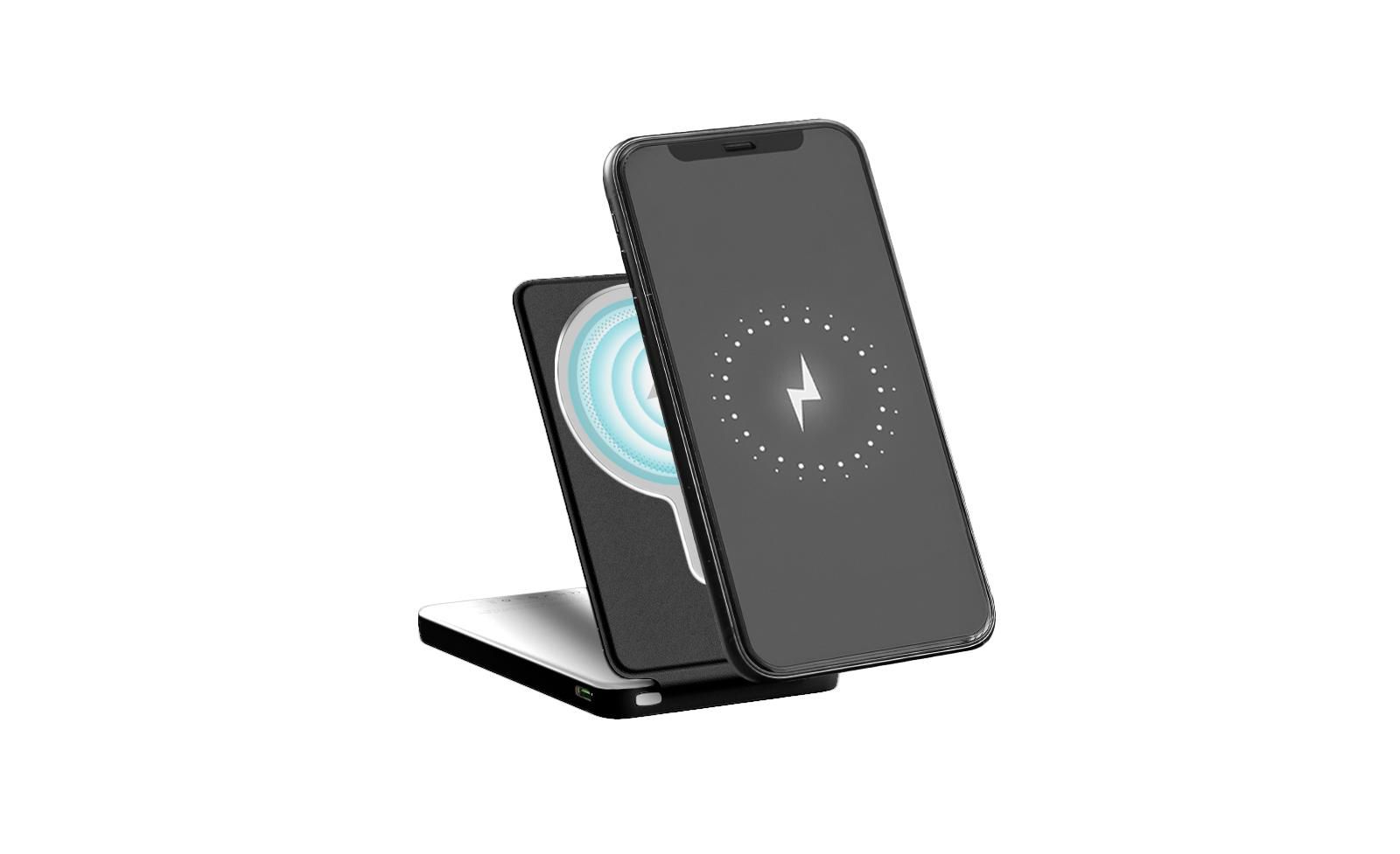 Brookstone складной беспроводной внешний аккумулятор Magsafe 5000mAh 15W и подставка для телефона