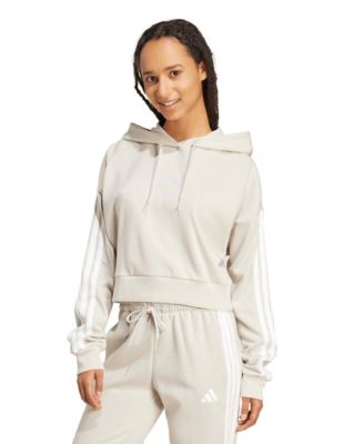 adidas Women's Essentials 3-Stripes French Terry Cropped Hoodie
