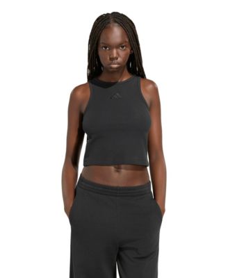 Женский укороченный трикотажный топ adidas