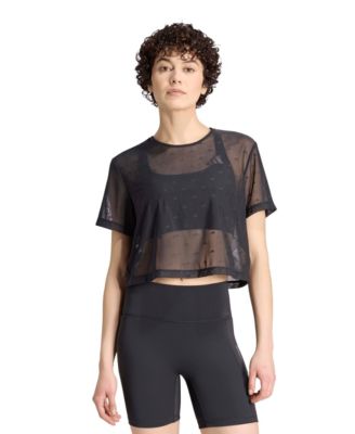 adidas Women's Essentials Workout Boxy Mesh Training T-Shirt