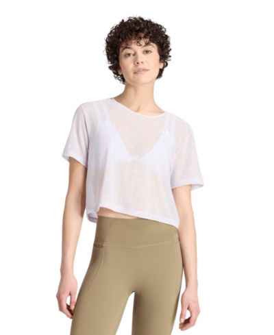 adidas Women's Essentials Workout Boxy Mesh Training T-Shirt