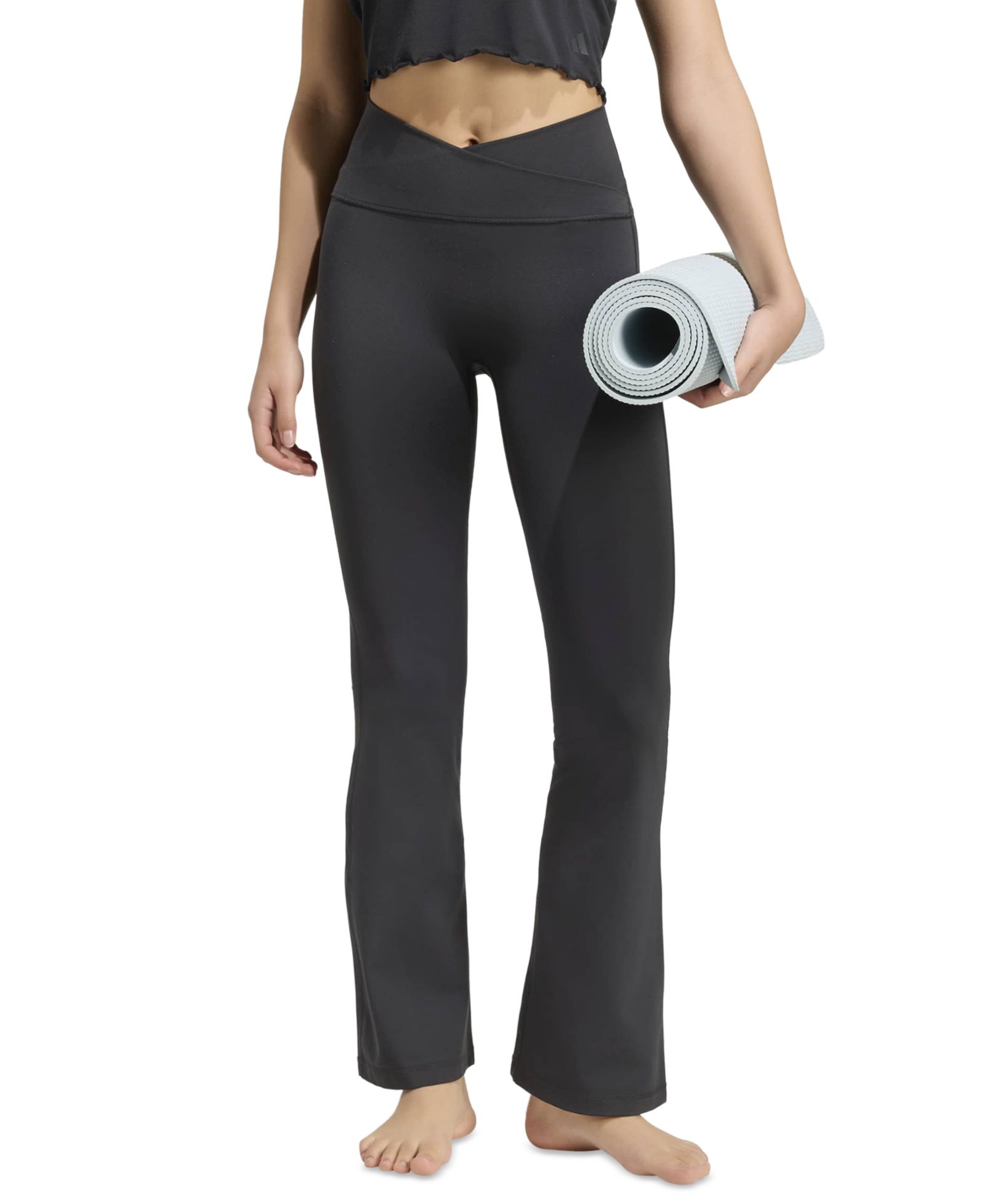 adidas Women's 3-Stripes Studio All Me Flare X-Over Training Tights