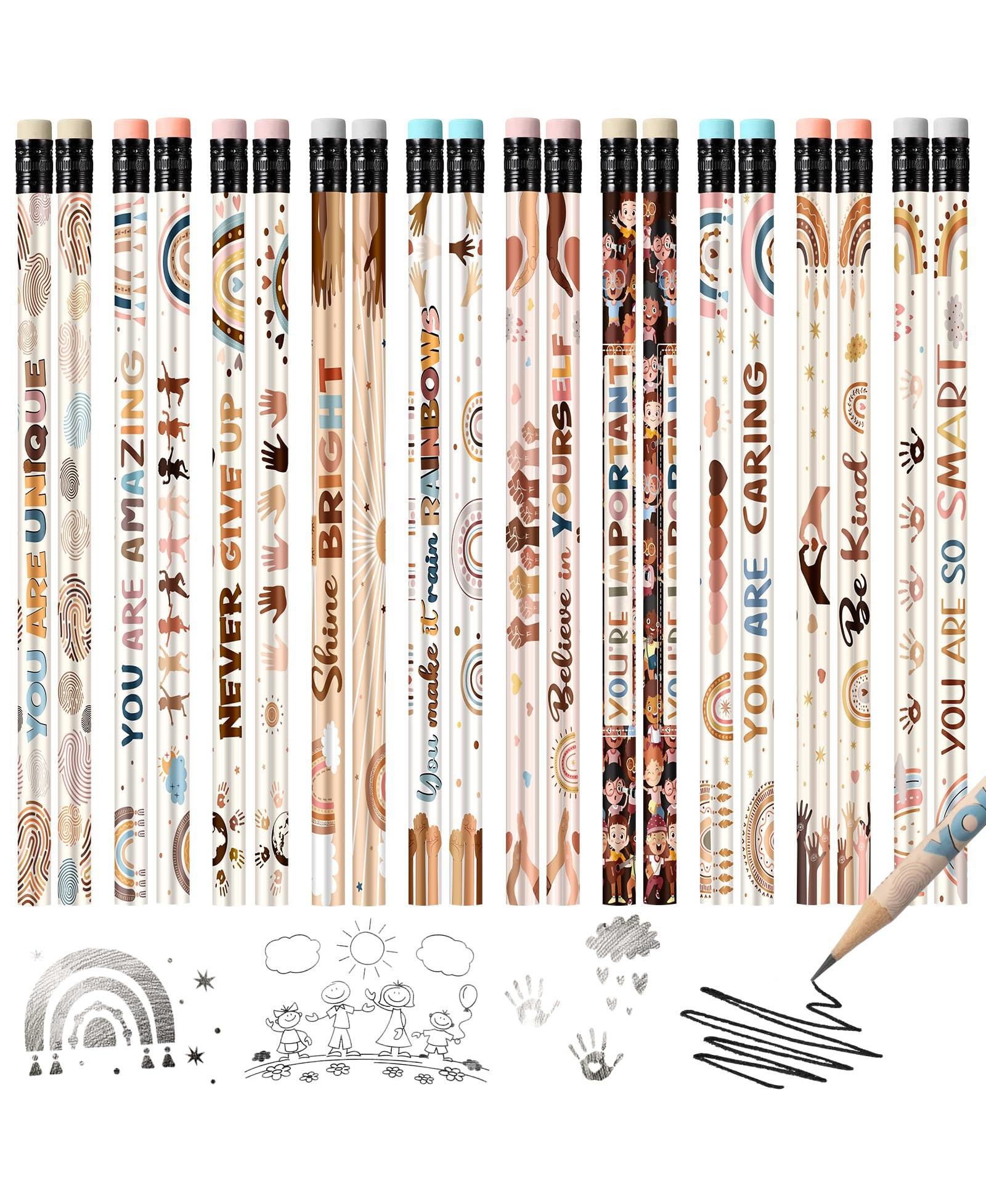GNUADZ Inspirational Pencils Bulk Motivational School Stationery Gifts