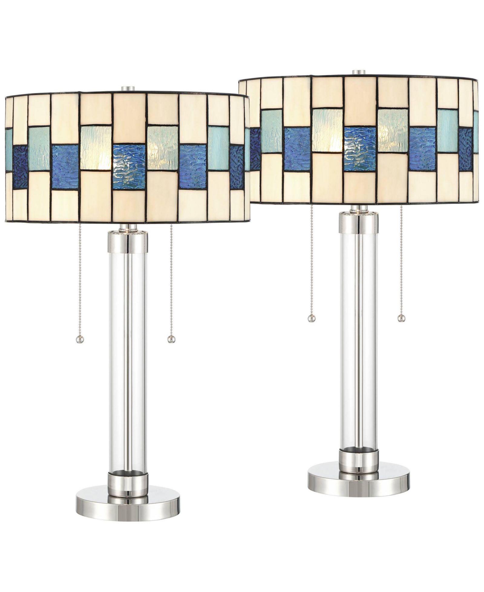Robert Louis Tiffany Andra 24 1/2" High Art Glass Table Lamp Set of 2