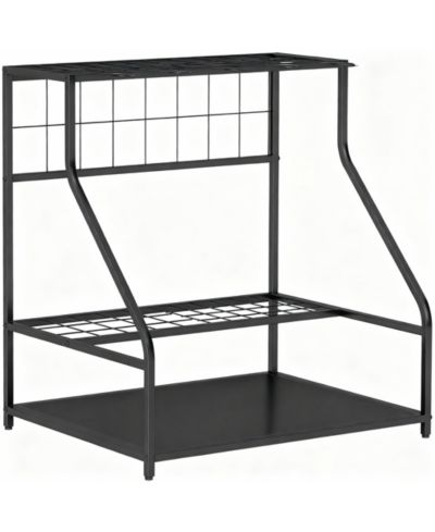 YIGII 3-Tier Garden Tool Rack: Organize 20+ Tools, Hooks, Shovel, Rake, Rust-Resistant Metal