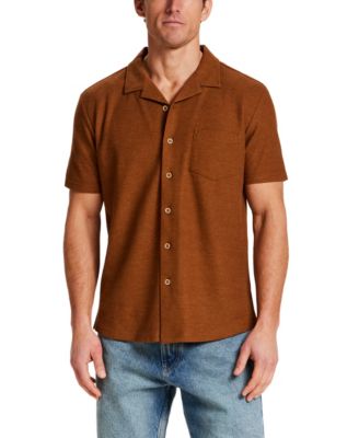 Weatherproof Vintage Мужская рубашка из фактурного трикотажа пике с коротким рукавом