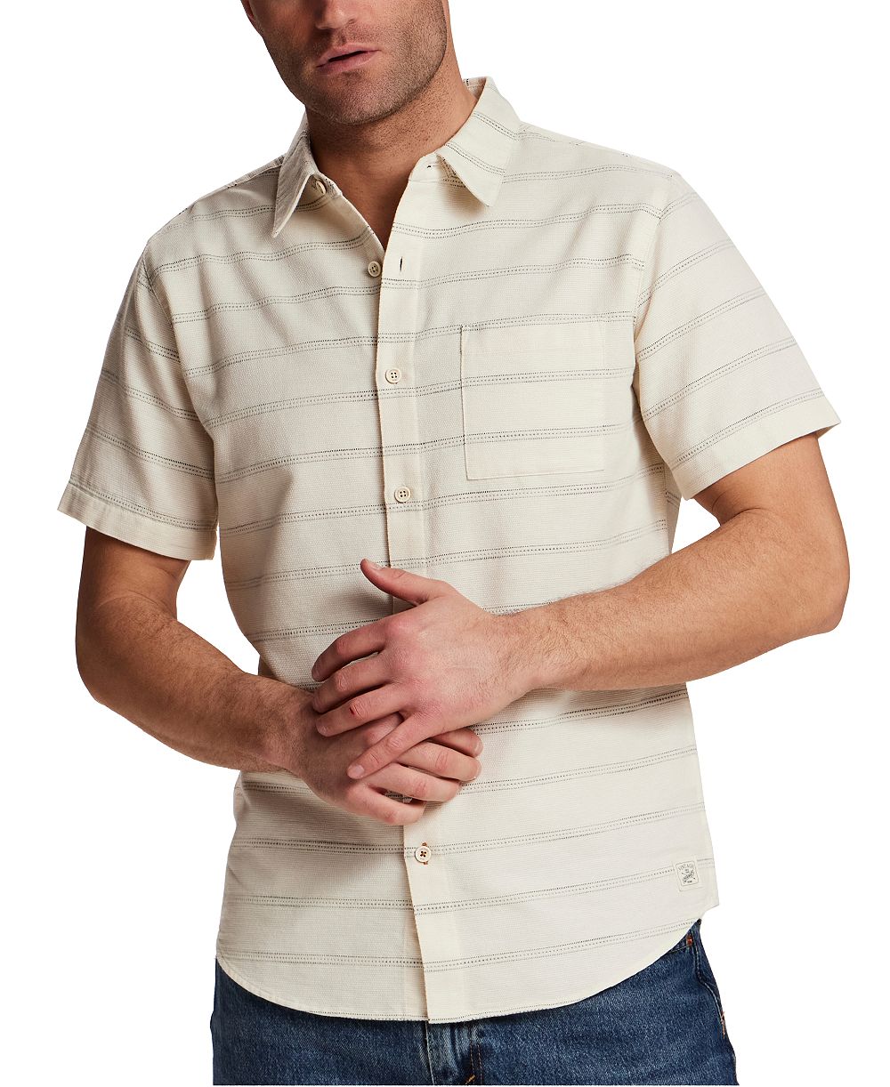 Рубашка Weatherproof Vintage Men's Textured Horizontal Stripe Short-Sleeve