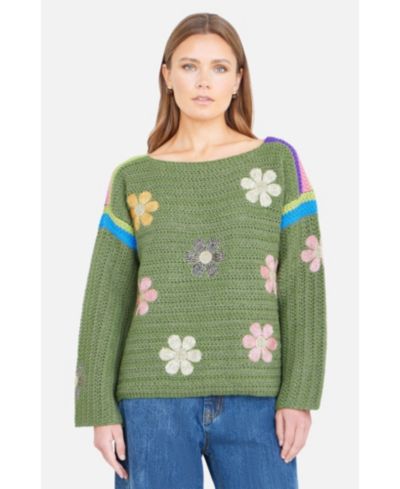Yumi Women's Crochet Flower Jumper