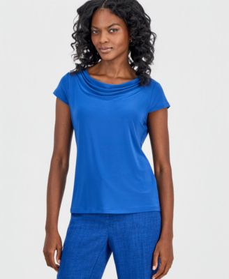 Женская блузка Kasper Cowl-Neck Cap-Sleeve Blouse
