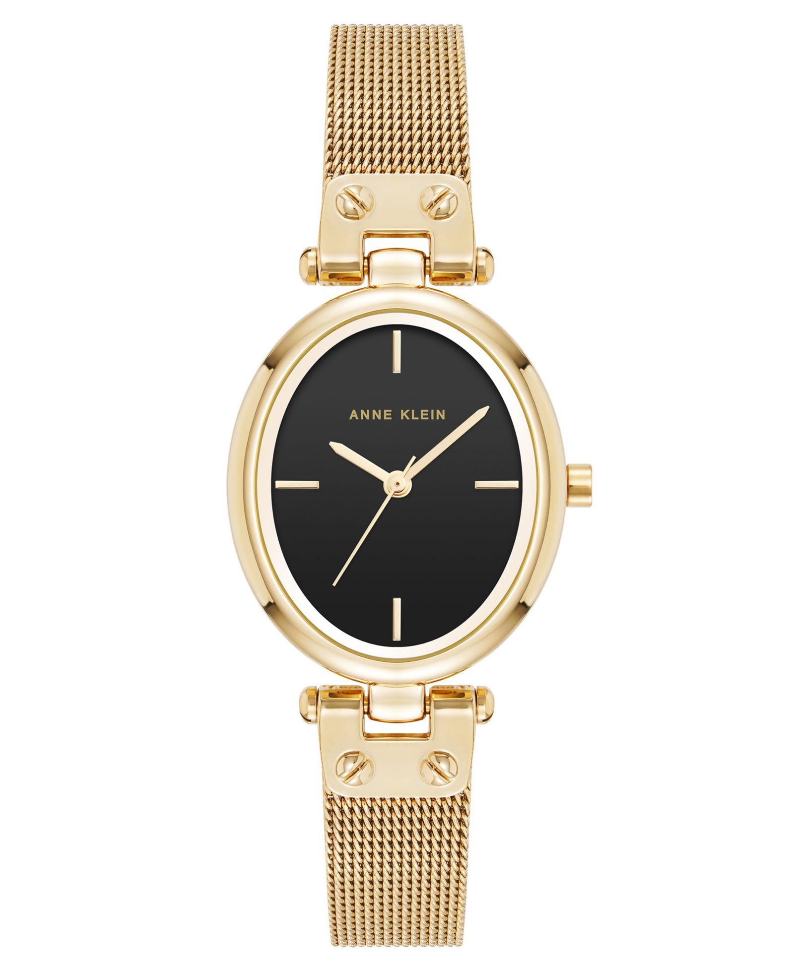 Часы Anne Klein Women's Quartz Oval Gold-Tone Stainless Steel Mesh 26mm